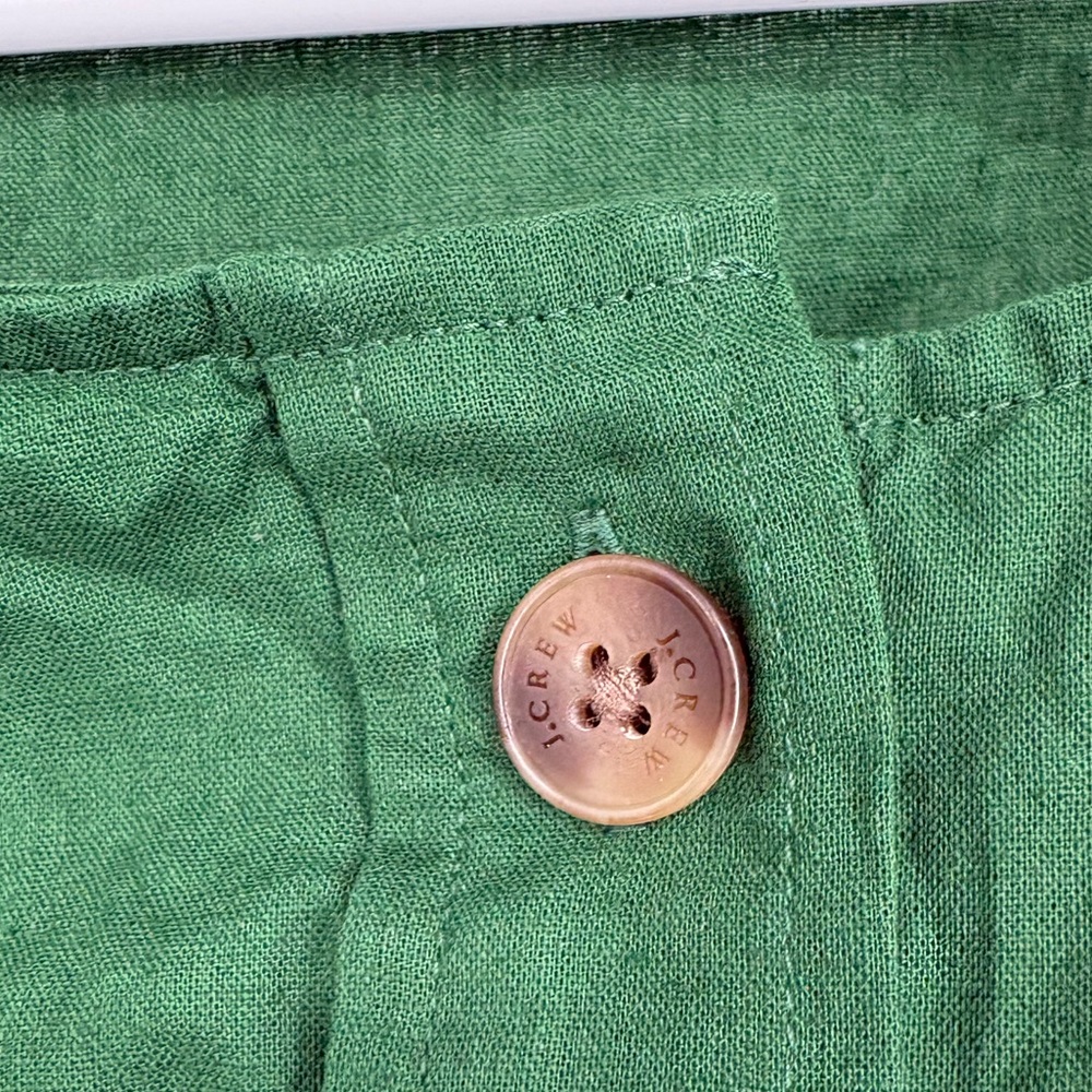 J. Crew Factory Linen Blend Button Front Shell Tank Green - Picture 5 of 9